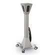 Maklaine Contemporary Mobile Power Tower with AC and USB Outlets Gray