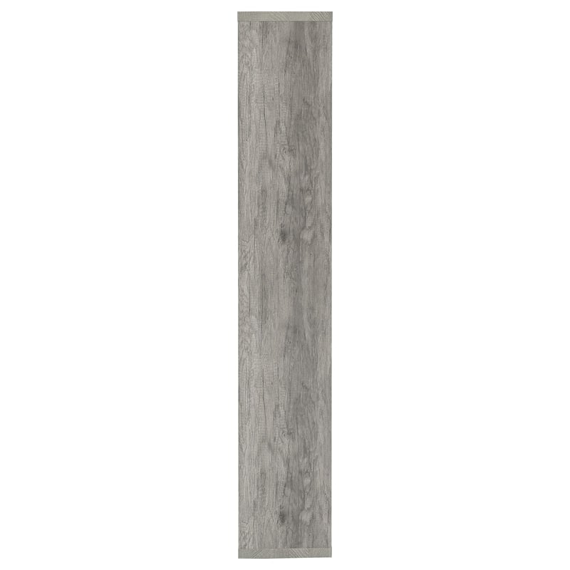 Maklaine 10-Shelf Contemporary Tall Spacious Wood Bookcase in Gray