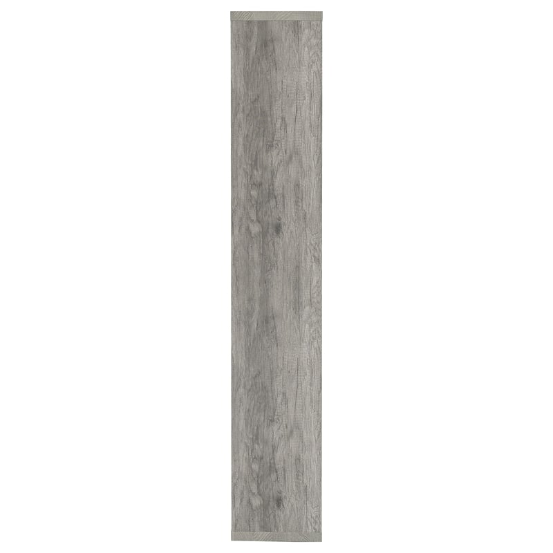 Maklaine 10-Shelf Contemporary Tall Spacious Wood Bookcase in Gray