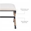 Maklaine Accent Stool Black Metal Legs with Rope Detail in Cream
