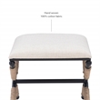 Maklaine Accent Stool Black Metal Legs with Rope Detail in Cream