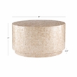 Maklaine Round Coffee/Accent Table in Gold/Ivory Capiz Shell Mosaic Finish