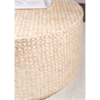 Maklaine Round Coffee/Accent Table in Gold/Ivory Capiz Shell Mosaic Finish