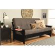 Maklaine Traditional Full-size Suede Futon in Gray-Frame Not Included