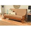 Maklaine Full-size Suede Peat Fabric Futon in Brown-Frame Not Included