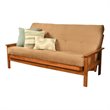 Maklaine Full-size Suede Peat Fabric Futon in Brown-Frame Not Included
