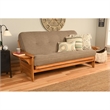 Maklaine Full-size Linen Fabric Futon in Stone Gray-Frame Not Included