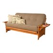 Maklaine Full-size Linen Fabric Futon in Stone Gray-Frame Not Included