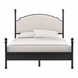Maklaine Transitional Metal Queen Poster Panel Bed in Silver Gun Metal