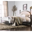 Maklaine Transitional Metal Queen Poster Panel Bed in Silver Gun Metal