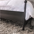 Maklaine Transitional Metal Queen Poster Panel Bed in Silver Gun Metal