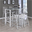 Maklaine Contemporary Rectangular Glass Top Pub Table in Clear