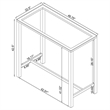 Maklaine Contemporary Rectangular Glass Top Pub Table in Clear