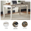 Maklaine Engineered Wood Computer Desk w/ USB Ports in White