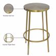 Maklaine Modern / Contemporary Brushed Gold Iron Counter Stool