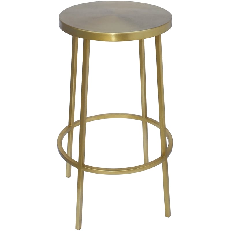 Maklaine Modern / Contemporary Brushed Gold Iron Counter Stool