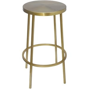 Maklaine Modern / Contemporary Brushed Gold Iron Counter Stool