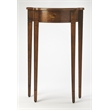 Maklaine Wood Modern Traditional Burl Console Table In Brown