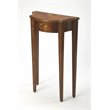 Maklaine Wood Modern Traditional Burl Console Table In Brown
