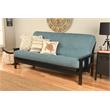 Maklaine Full-size Linen Fabric Futon in Aqua Blue-Frame Not Included
