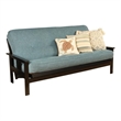 Maklaine Full-size Linen Fabric Futon in Aqua Blue-Frame Not Included