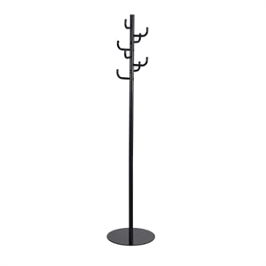 Maklaine Traditional Steel Hook Head Coat Rack in Black - 15&quotW x 68&quotH