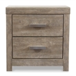Maklaine Contemporary Engineered Wood 2-Drawer Night Stand-Gray