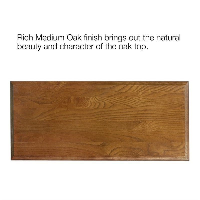 Maklaine Transitional Chairside Wood End Table in Medium Oak Finish