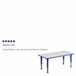 Maklaine Modern / Contemporary Plastic Activity Table in Blue