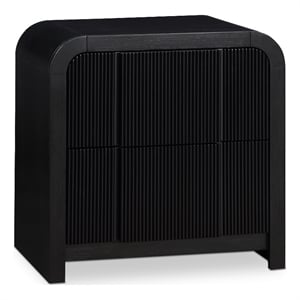 Maklaine Elegant Engineered Wood Contemporary Black Night Stand