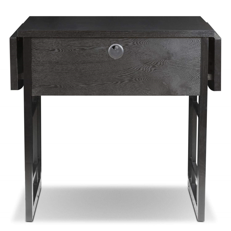 Maklaine Mid-Century Computer Wood Desk in Mission Oak Chocolate