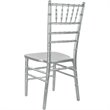 Maklaine Wood Modern Traditional Chiavari Chair In Silver Finish