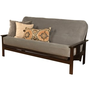 Maklaine Cotton/Foam Full Gray Futon Mattress w/ Fabric Cover-Frame Not Included