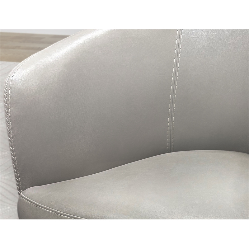 Maklaine Steamboat Ice All Italian Leather Swivel Club Chair