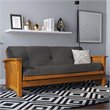 Maklaine 8 Inch Full High Density Polyester Fill Futon Mattress in Gray