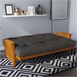 Maklaine 8 Inch Full High Density Polyester Fill Futon Mattress in Gray