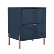 Maklaine Modern 2-Drawer Nightstand Bedside Table End Table Furniture - Navy
