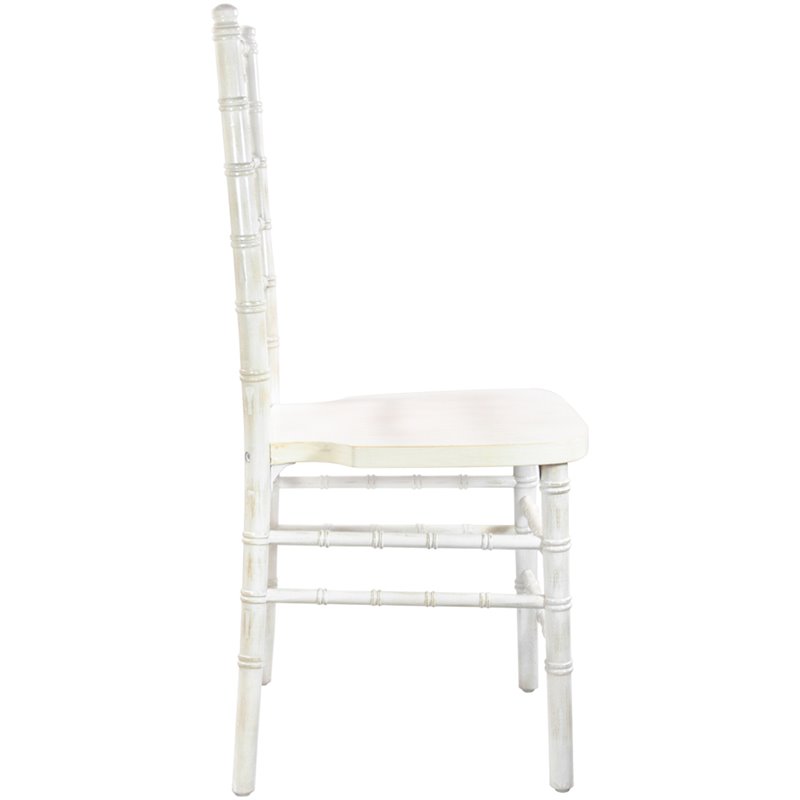 Maklaine Modern / Contemporary Wood Chiavari Chair In Lime Wash