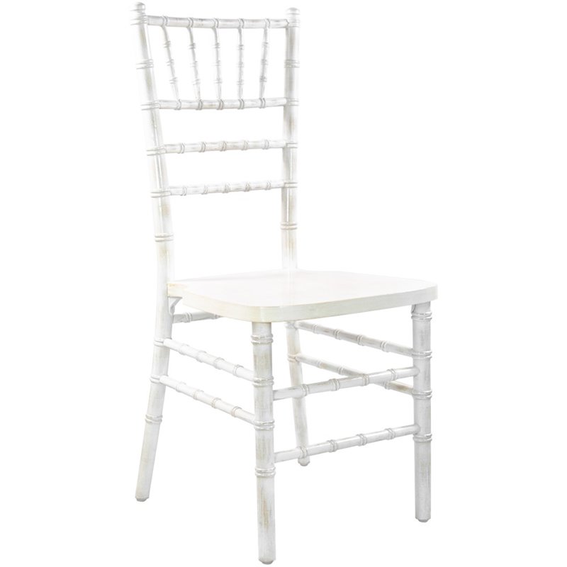 Maklaine Modern / Contemporary Wood Chiavari Chair In Lime Wash
