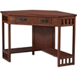 Maklaine Modern Traditional Corner Computer Desk in Mission Oak