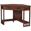 Maklaine Modern Traditional Corner Computer Desk in Mission Oak