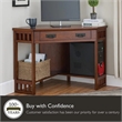 Maklaine Modern Traditional Corner Computer Desk in Mission Oak