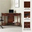 Maklaine Modern Traditional Corner Computer Desk in Mission Oak