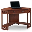 Maklaine Wood Modern / Contemporary Corner Computer Desk in Oak