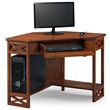 Maklaine Wood Modern / Contemporary Corner Computer Desk in Oak
