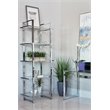 Maklaine Contemporary Rectangular Metal Bookcase with 5-Shelf in Chrome