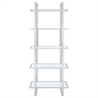 Maklaine Contemporary Rectangular Metal Bookcase with 5-Shelf in Chrome