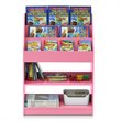 Maklaine Engineered Wood Magazine/Bookshelf with Storage in Pink