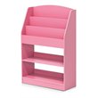 Maklaine Engineered Wood Magazine/Bookshelf with Storage in Pink