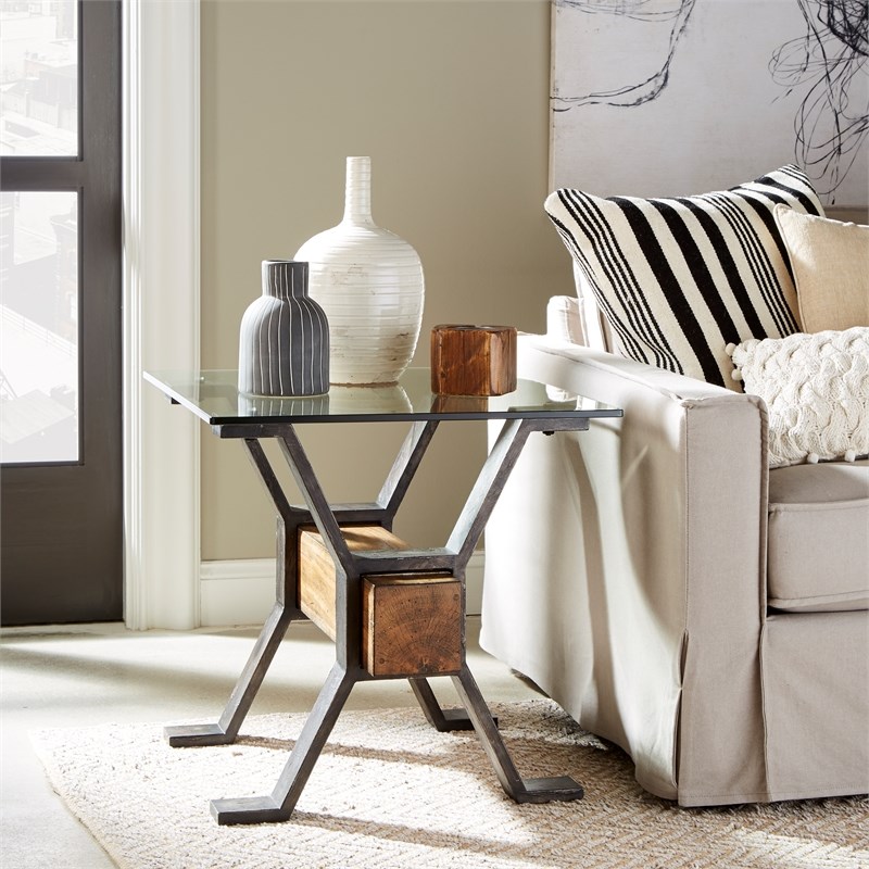 Maklaine Elegant Wood Modern / Contemporary Rectangular End Table